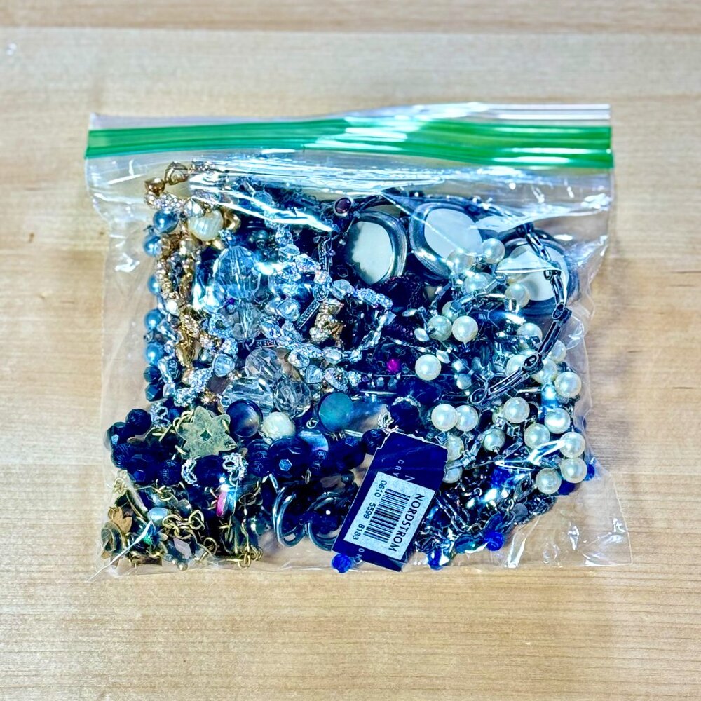 Vintage Statement Necklaces, and Bracelets, Earrings Costume Jewelry Grad Bag